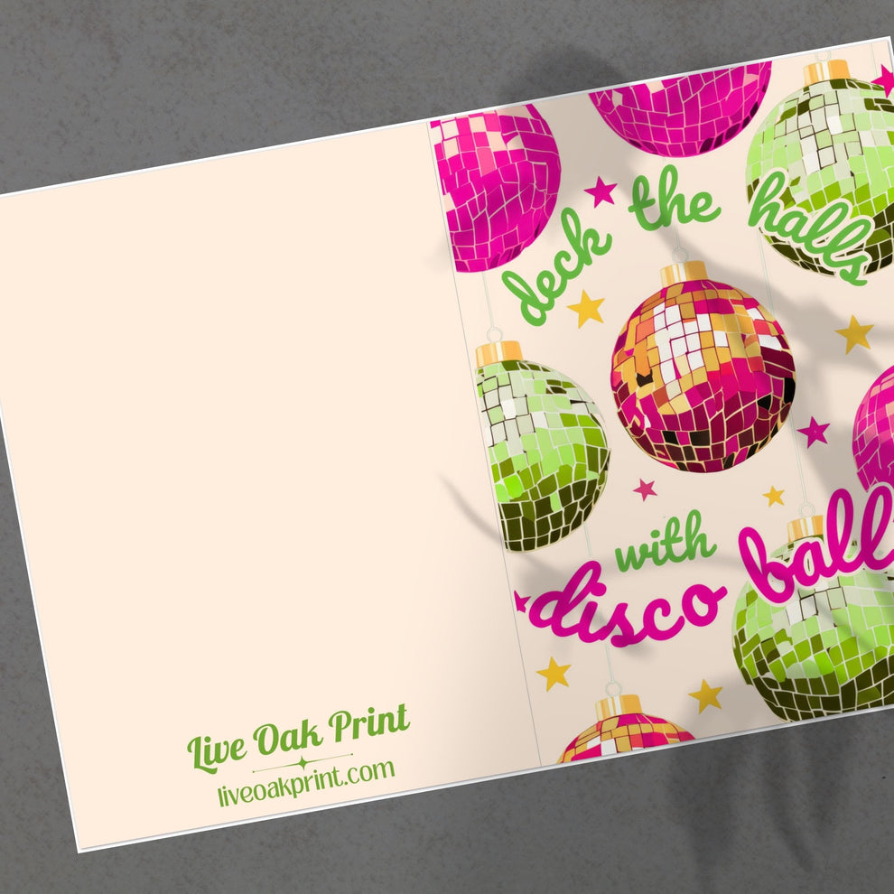 Deck the Halls with Disco Balls - Pack of 10 Greeting Cards