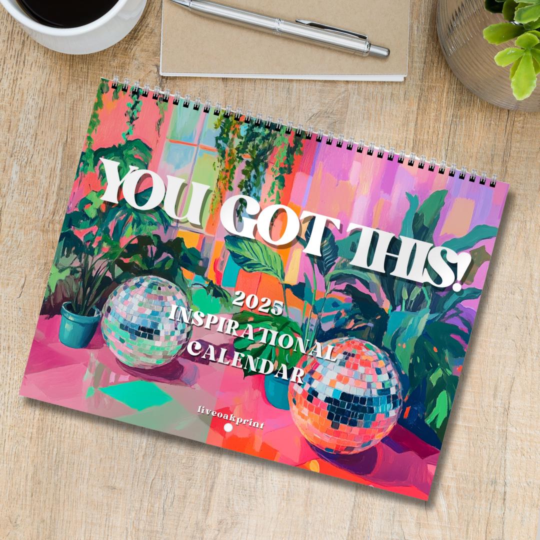 2025 Inspirational Calendar - 2025 Wall Calendar - Motivational Calendar - Disco Calendar - Colorful Wall Art Calendar - 2025 Planner