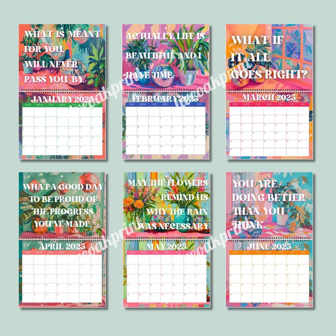 2025 Inspirational Calendar - 2025 Wall Calendar - Motivational Calendar - Disco Calendar - Colorful Wall Art Calendar - 2025 Planner