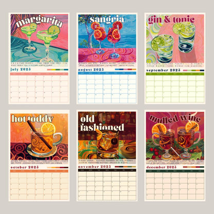 2025 Cocktail Calendar | Monthly Cocktail Recipe Calendar | Cocktail Wall Art | Cocktail Gift | Bartender Gift | Mixology Gift