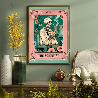 The Scientist Tarot Print - Science Wall Art - Woman in Science - Science Gift - Scientific Art - Laboratory - STEM Gift - Chemistry Gift