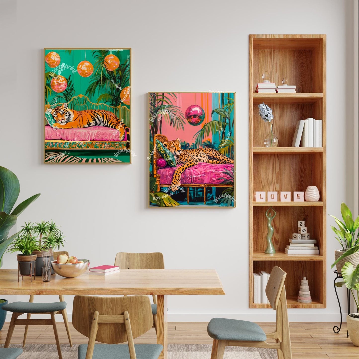 Sleeping Tiger Under Disco Ball