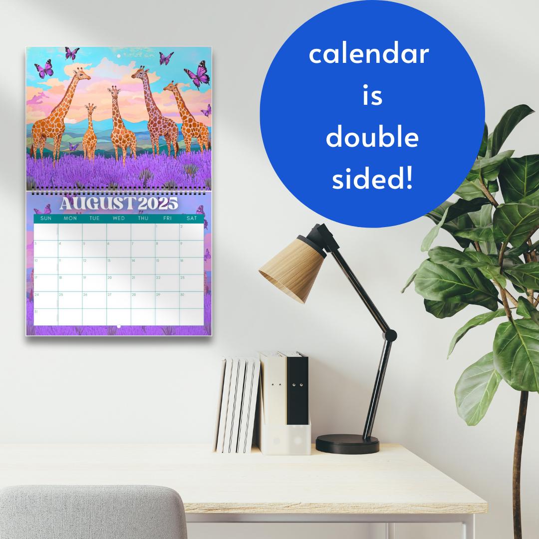 2025 Calendar : Wild Animals - Maximalist Wall Calendar - Maximalist Gift Ideas - Animal Christmas Gift - Leopard Gifts - Leopard Calendar