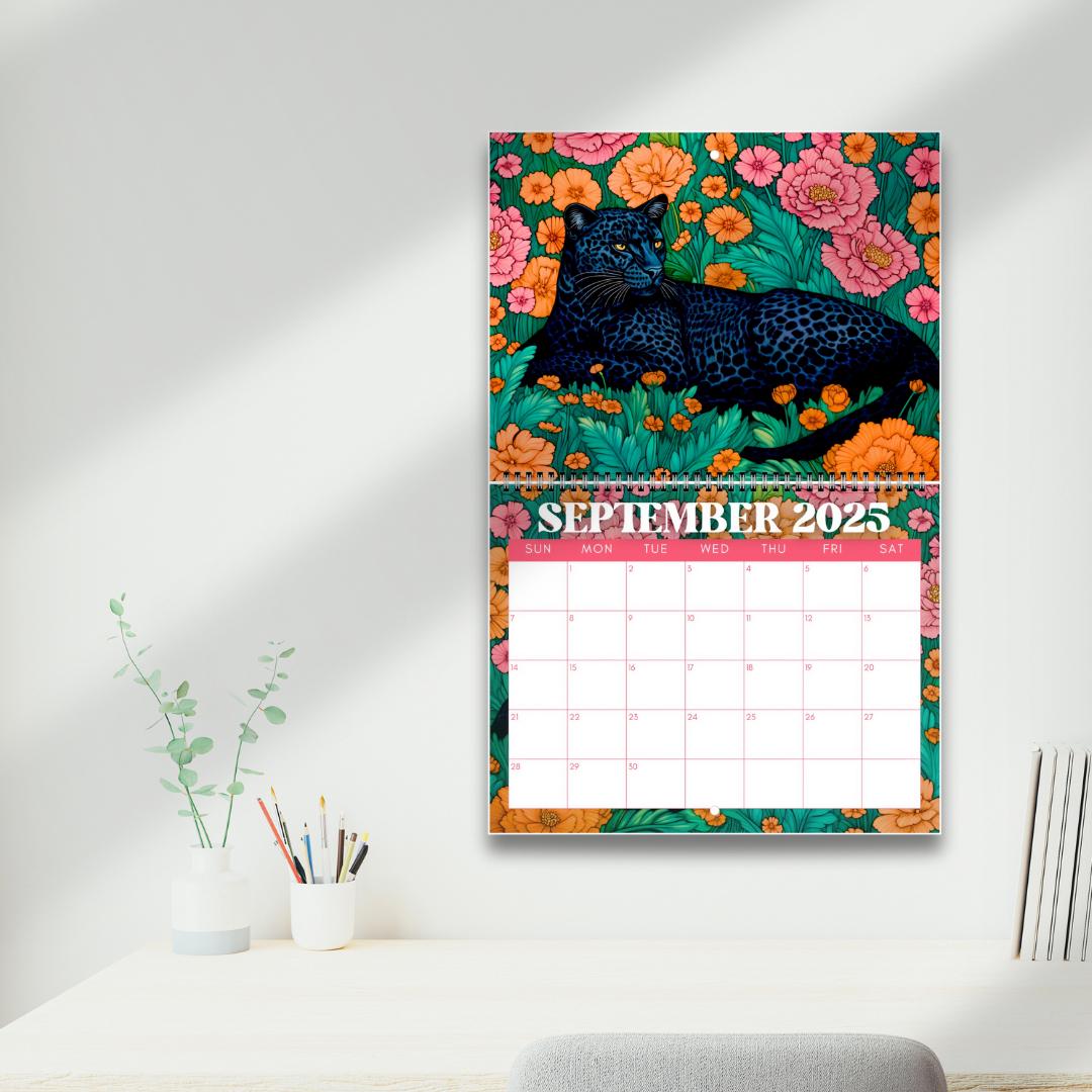 2025 Calendar : Wild Animals - Maximalist Wall Calendar - Maximalist Gift Ideas - Animal Christmas Gift - Leopard Gifts - Leopard Calendar