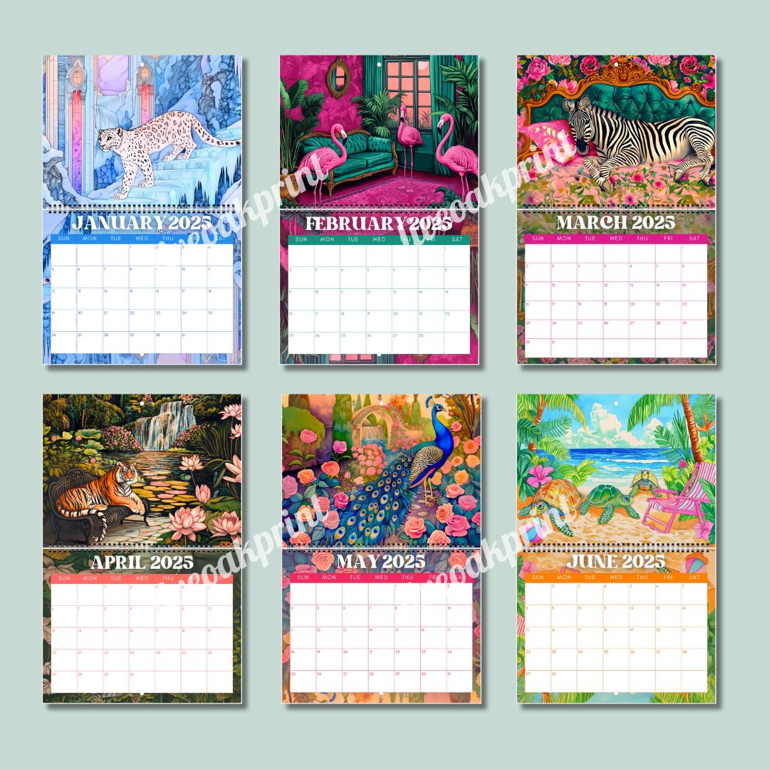 2025 Calendar : Wild Animals - Maximalist Wall Calendar - Maximalist Gift Ideas - Animal Christmas Gift - Leopard Gifts - Leopard Calendar