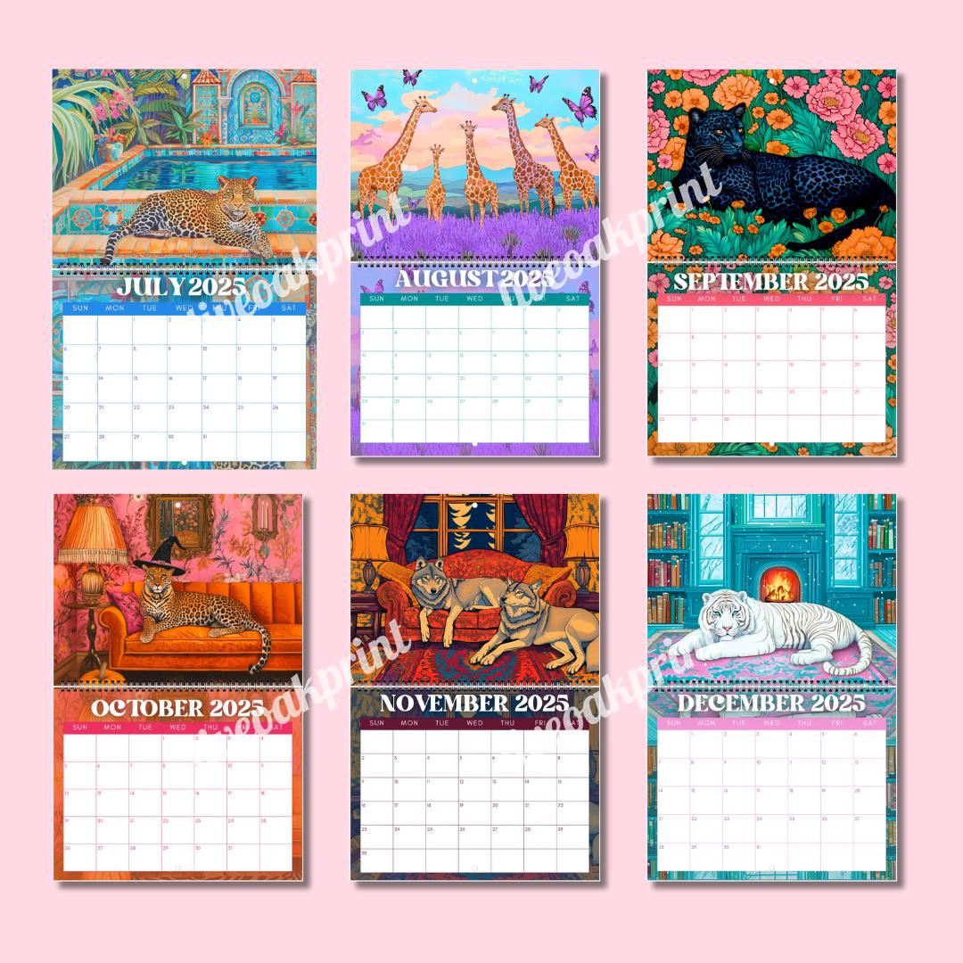 2025 Calendar : Wild Animals - Maximalist Wall Calendar - Maximalist Gift Ideas - Animal Christmas Gift - Leopard Gifts - Leopard Calendar