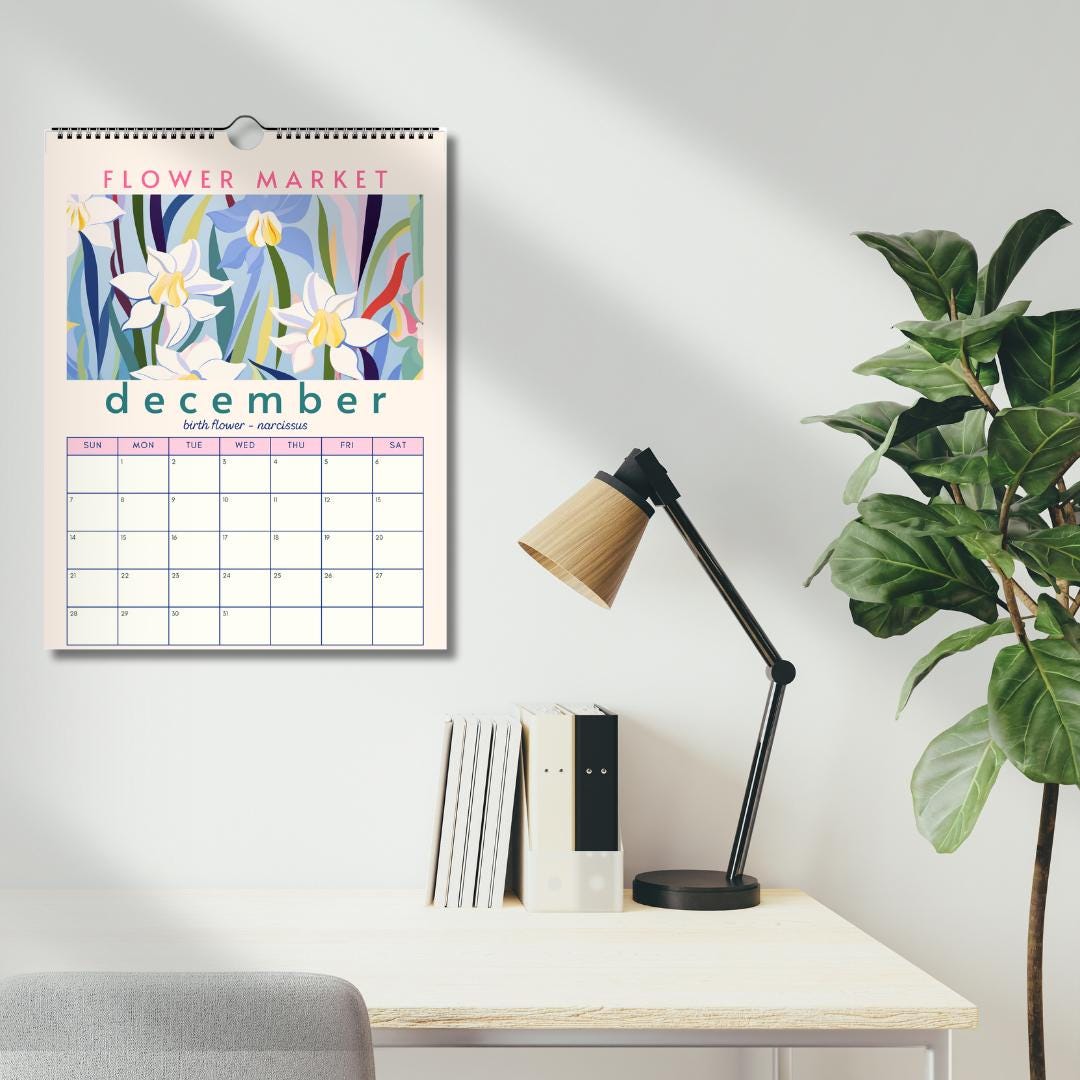 2025 Flower Market Calendar - 2025 Flower Calendar - Botanical Calendar - Floral Calendar - Birth Flower Calendar 2025 - 2025 Planner