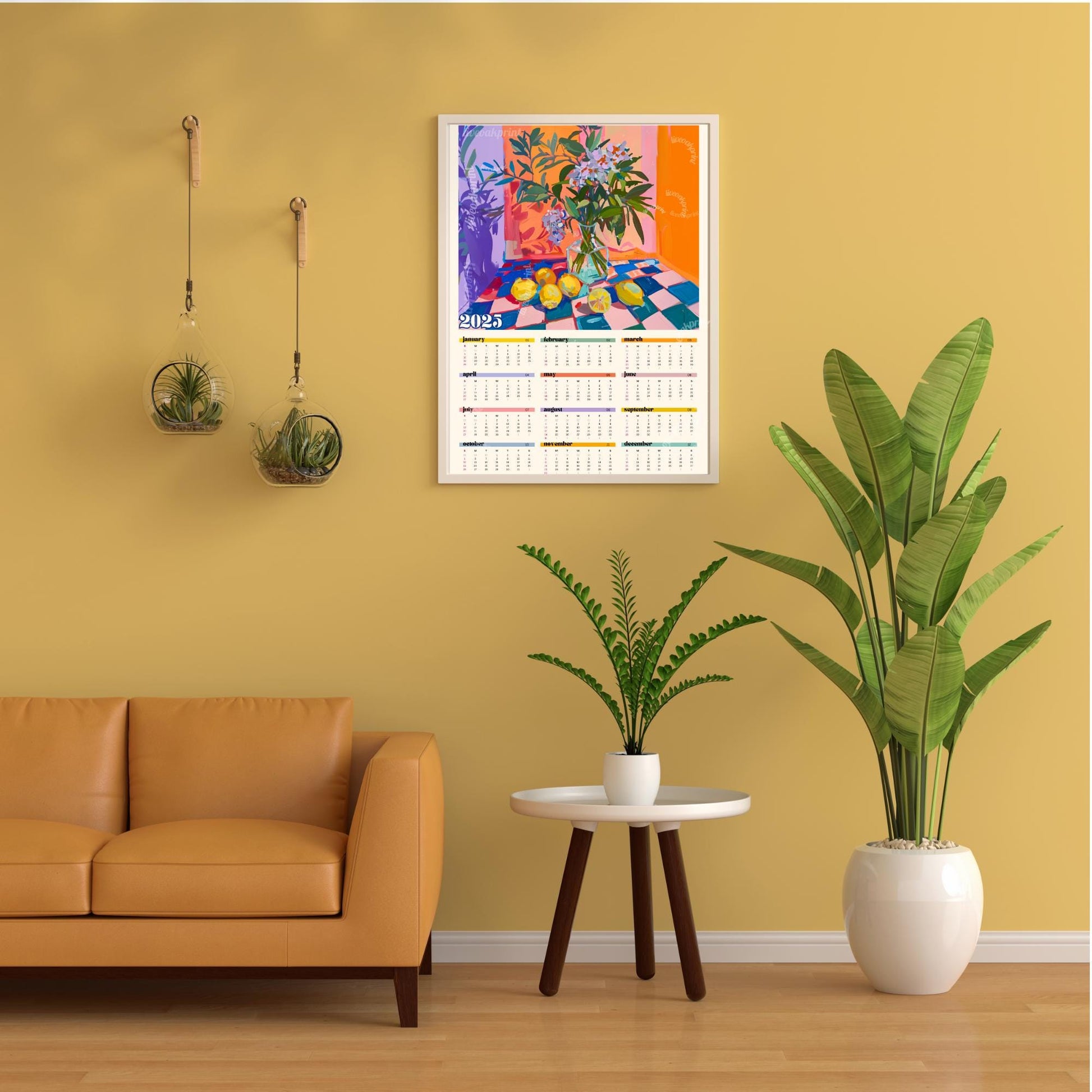 2025 Wall Calendar - 2025 Kitchen Calendar - 2025 Poster Calendar - Colorful Kitchen Calendar - Kitchen Gifts - Year at a Glance Calendar