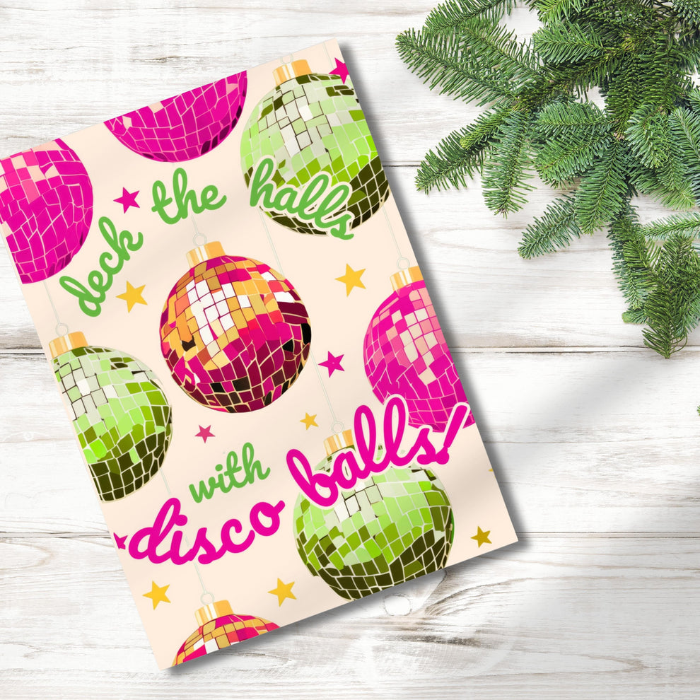 Deck the Halls with Disco Balls - Pack of 10 Greeting Cards