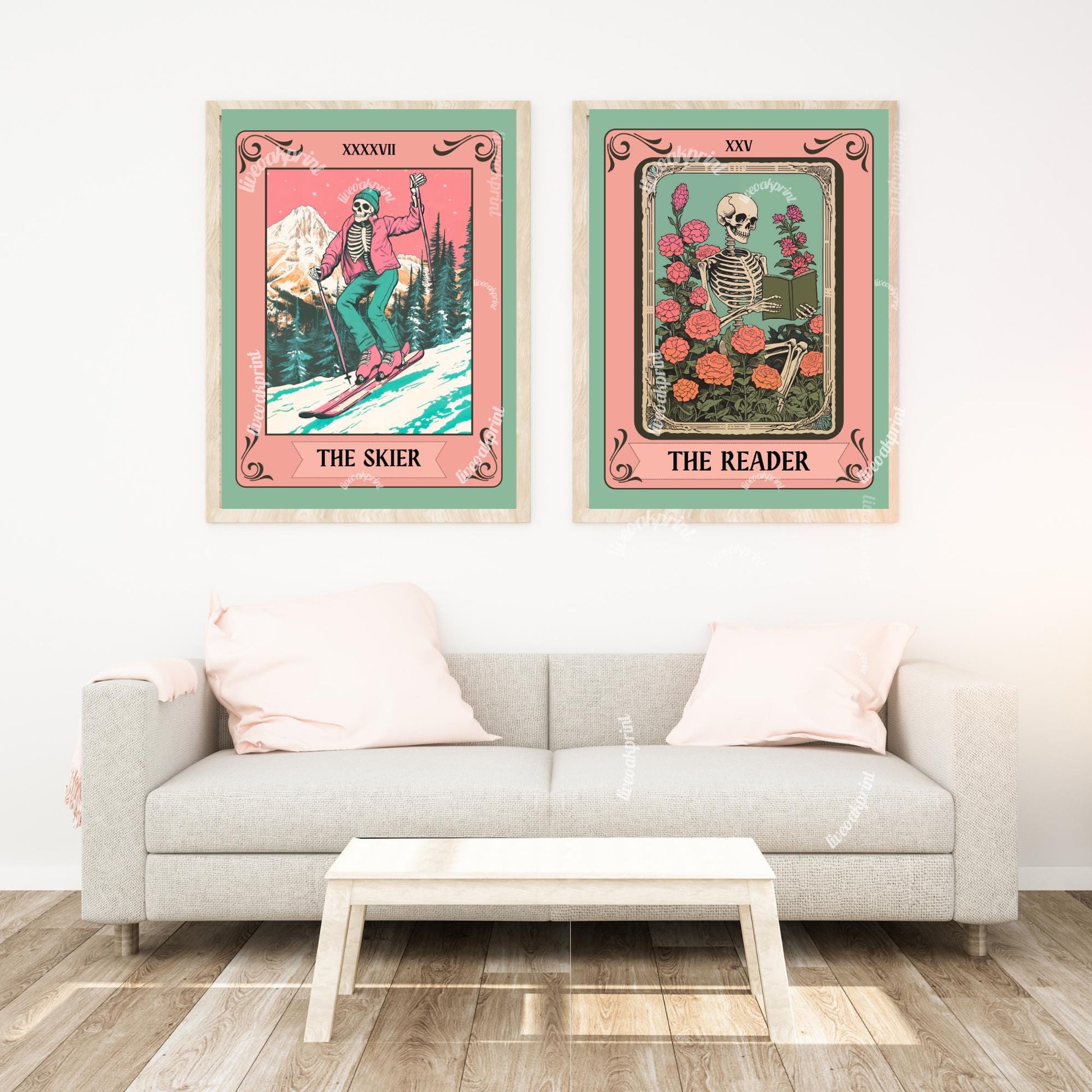 The Skier Tarot Print – Skiing Wall Art – Ski Decor – Gift for Skiers – Ski Wall Decor - Ski Print - Skiing Gift - Funky Ski Wall Decor