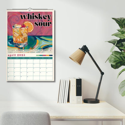 2025 Cocktail Calendar | Monthly Cocktail Recipe Calendar | Cocktail Wall Art | Cocktail Gift | Bartender Gift | Mixology Gift