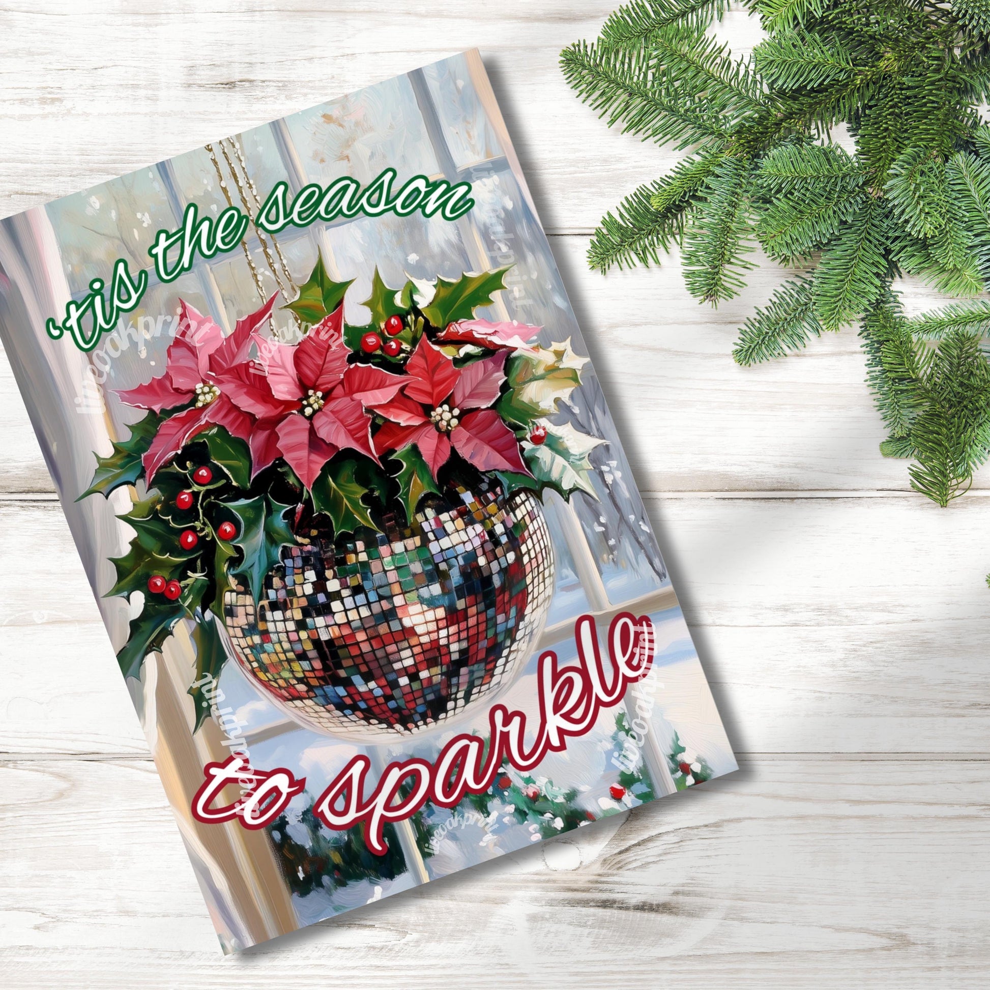 Tis the Season to Sparkle Greeting Cards - Disco Holiday Cards – Festive Holiday Greeting Card - Pack of 10 Cards