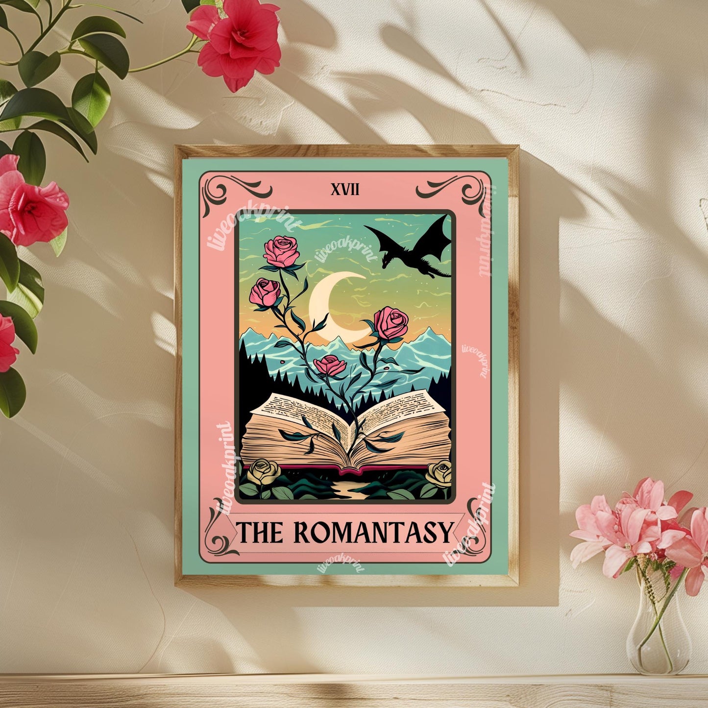 The Romantasy Tarot Print - Fantasy Reader Gift - Romance Fantasy - Bookish Print - Gift For Book Lovers - Reading Nook Art - Book Decor