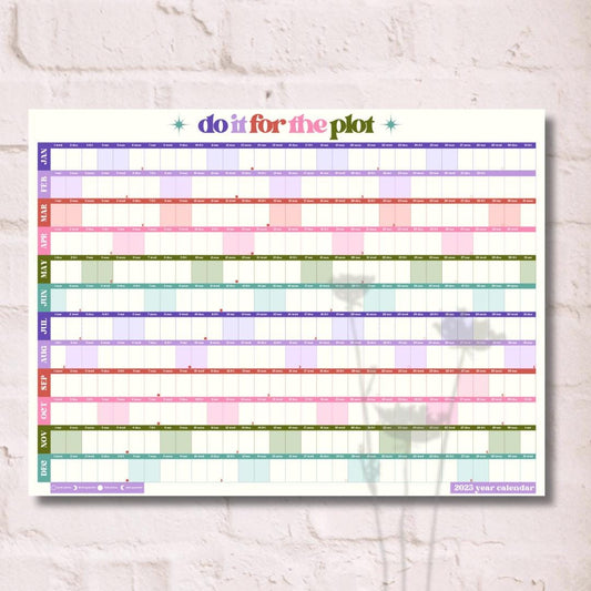 Do It For The Plot 2025 Wall Planner - Full Year Wall Poster Planner | 2025 Wall Planner | 2025 Monthly Planner | Wall Calendar Planner