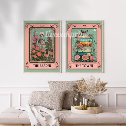 The Reader & The Tower Tarot Card Book Prints