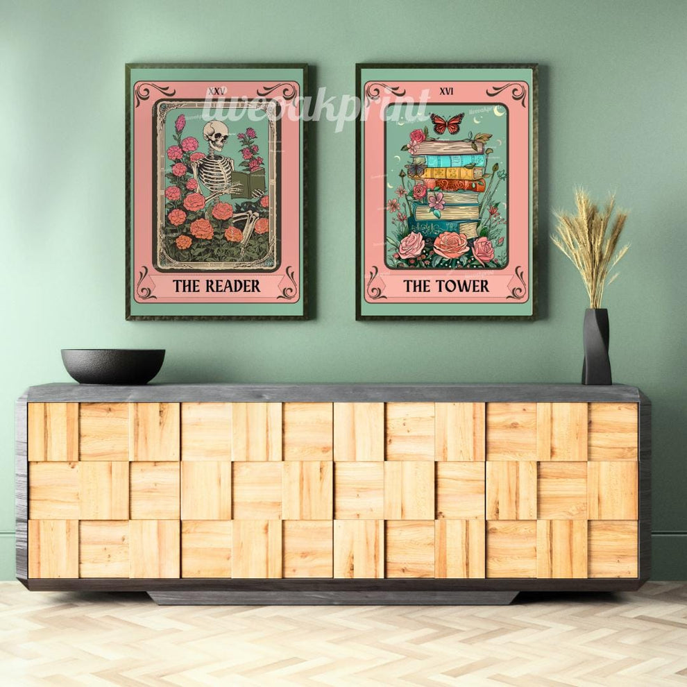 The Reader & The Tower Tarot Card Book Prints