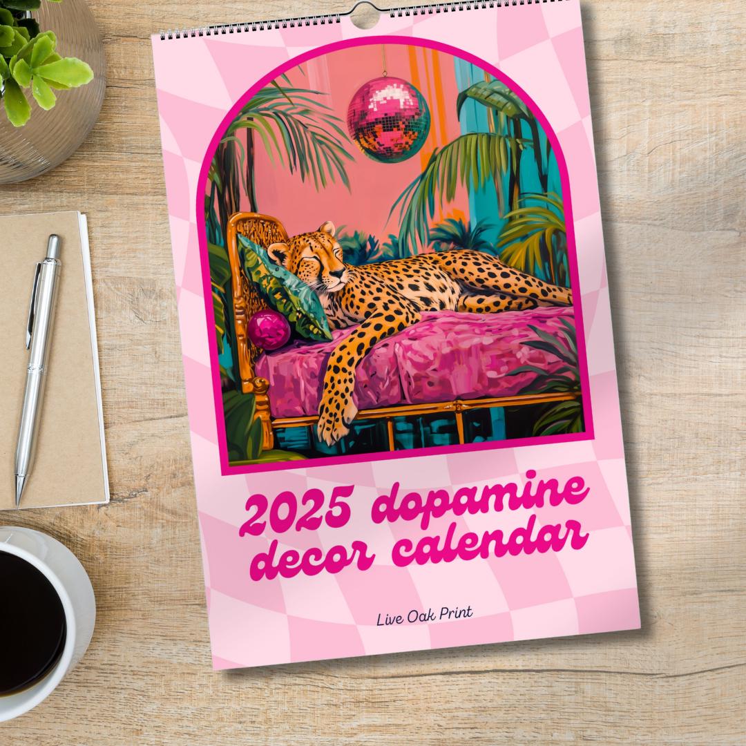 Dopamine Decor 2025 Wall Calendar – Bold, Colorful Art for Every Month | Vibrant Aesthetic Calendar