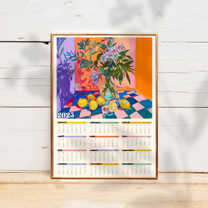 2025 Wall Calendar - 2025 Kitchen Calendar - 2025 Poster Calendar - Colorful Kitchen Calendar - Kitchen Gifts - Year at a Glance Calendar