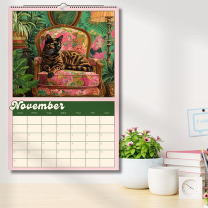 2025 Maximalist Cat Calendar | Cats in Stunning Rooms | 2025 Wall Calendar | Luxury Cat Decor | Whimsical Cat Gfit