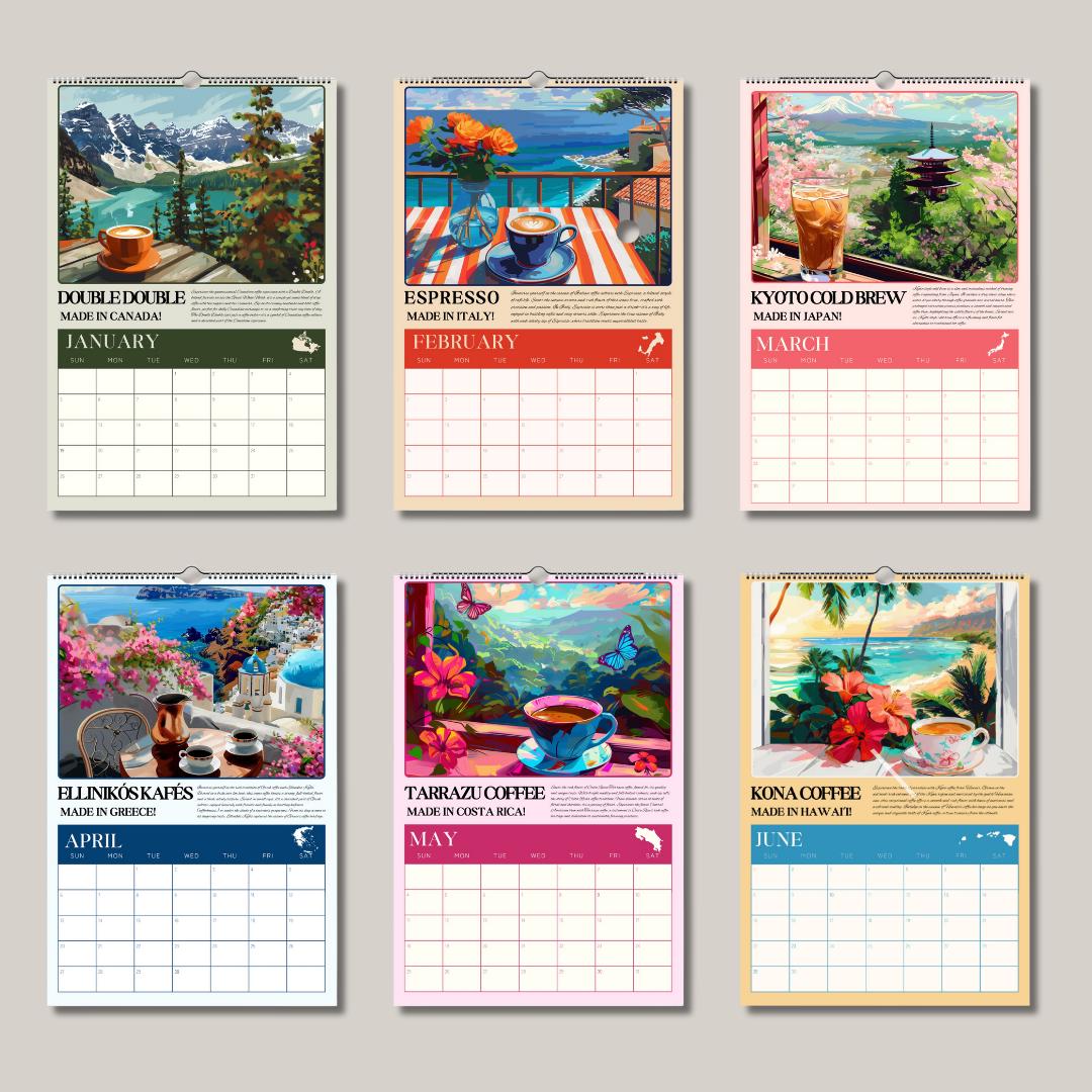 2025 Calendar : Coffee Around The World - Wall Calendar 2025 - Travel Calendar 2025 - International Coffee Calendar 2025