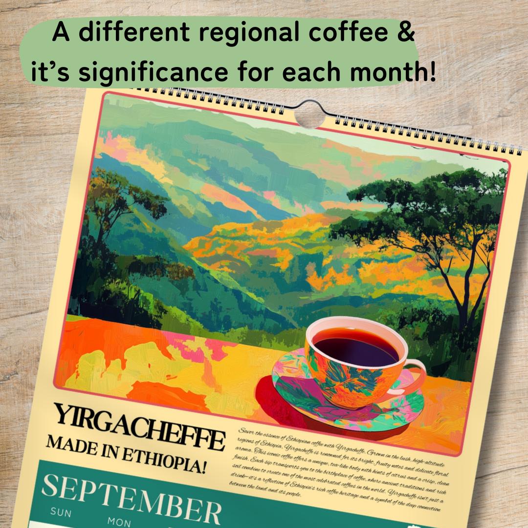 2025 Calendar : Coffee Around The World - Wall Calendar 2025 - Travel Calendar 2025 - International Coffee Calendar 2025