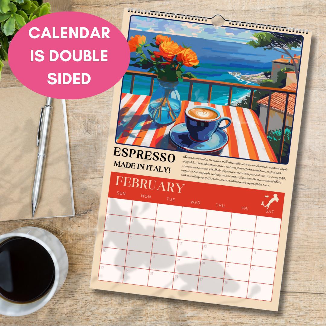 2025 Calendar : Coffee Around The World - Wall Calendar 2025 - Travel Calendar 2025 - International Coffee Calendar 2025