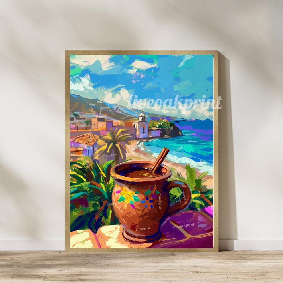 Set of Two Mexican Art Prints | Mexican Cactus & Cafe de Olla Prints | Latin American Wall Decor