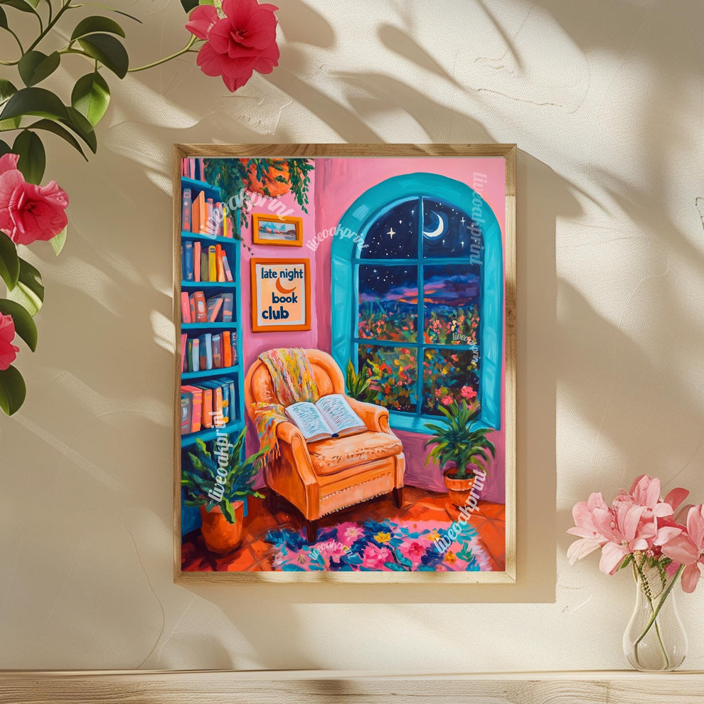 Late Night Book Club Print