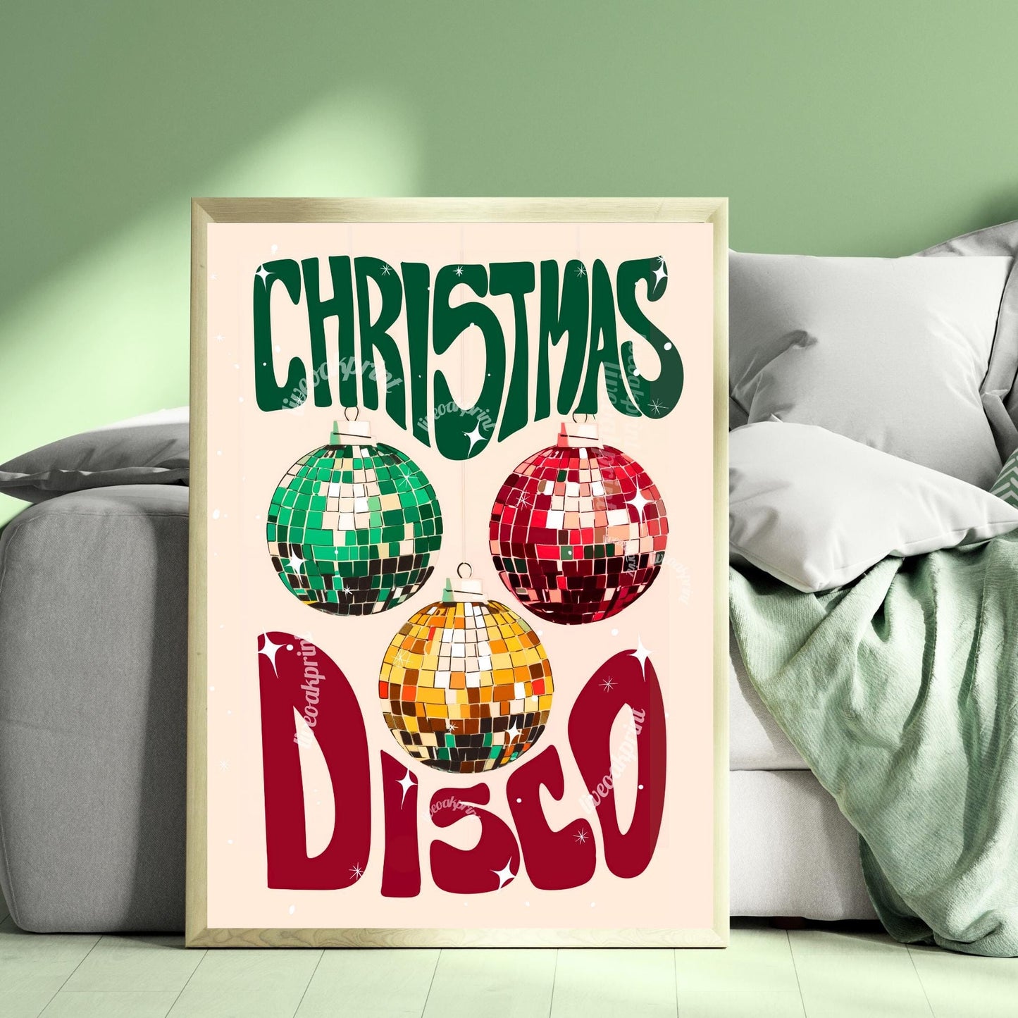 Christmas Disco - Disco Christmas Print - Disco Christmas Decor - Disco Print - Disco Home Decor