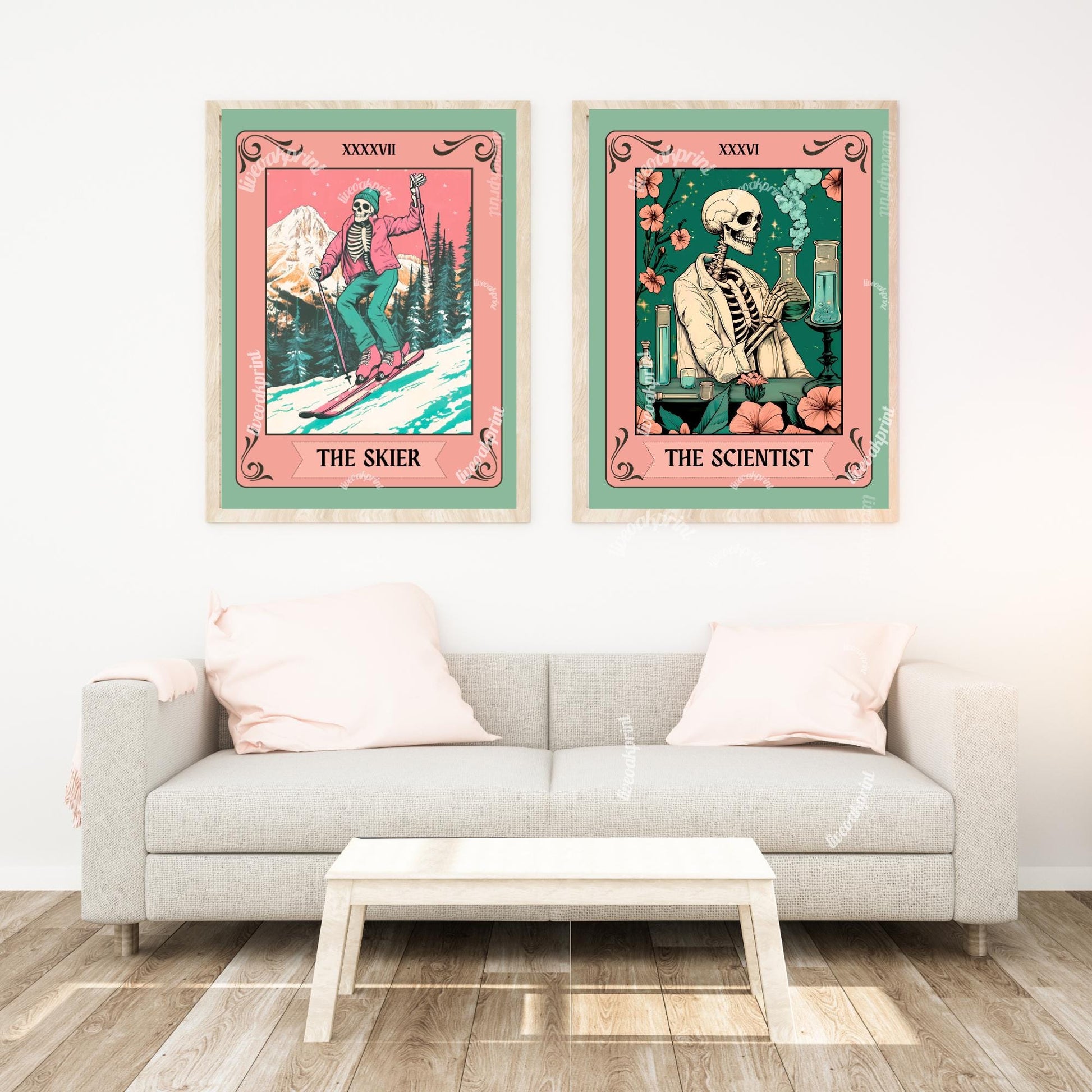 The Skier Tarot Print – Skiing Wall Art – Ski Decor – Gift for Skiers – Ski Wall Decor - Ski Print - Skiing Gift - Funky Ski Wall Decor