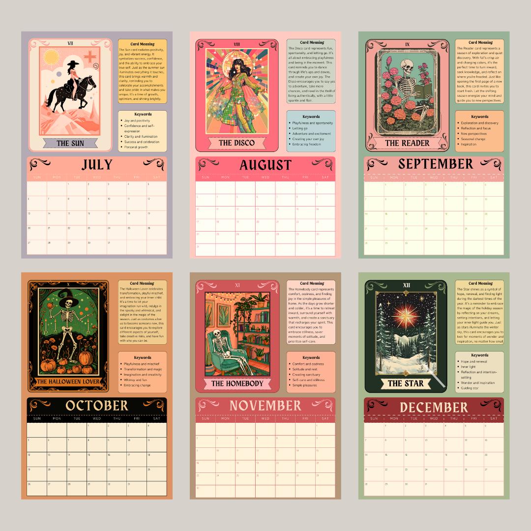 2025 Seasonal Tarot Card Calendar | Tarot Card Gift | Astrology Wall Art | Tarot Card Decor | Witchy Christmas Gift |