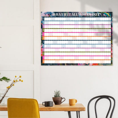 2025 Year Wall Planner - What if it All Works Out? | 2025 Colorful Wall Planner | 2025 Monthly Planner | Poster Planner