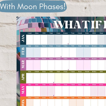 2025 Year Wall Planner - What if it All Works Out? | 2025 Colorful Wall Planner | 2025 Monthly Planner | Poster Planner