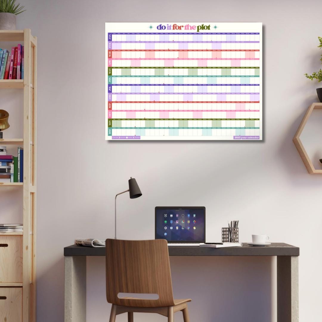 Do It For The Plot 2025 Wall Planner - Full Year Wall Poster Planner | 2025 Wall Planner | 2025 Monthly Planner | Wall Calendar Planner