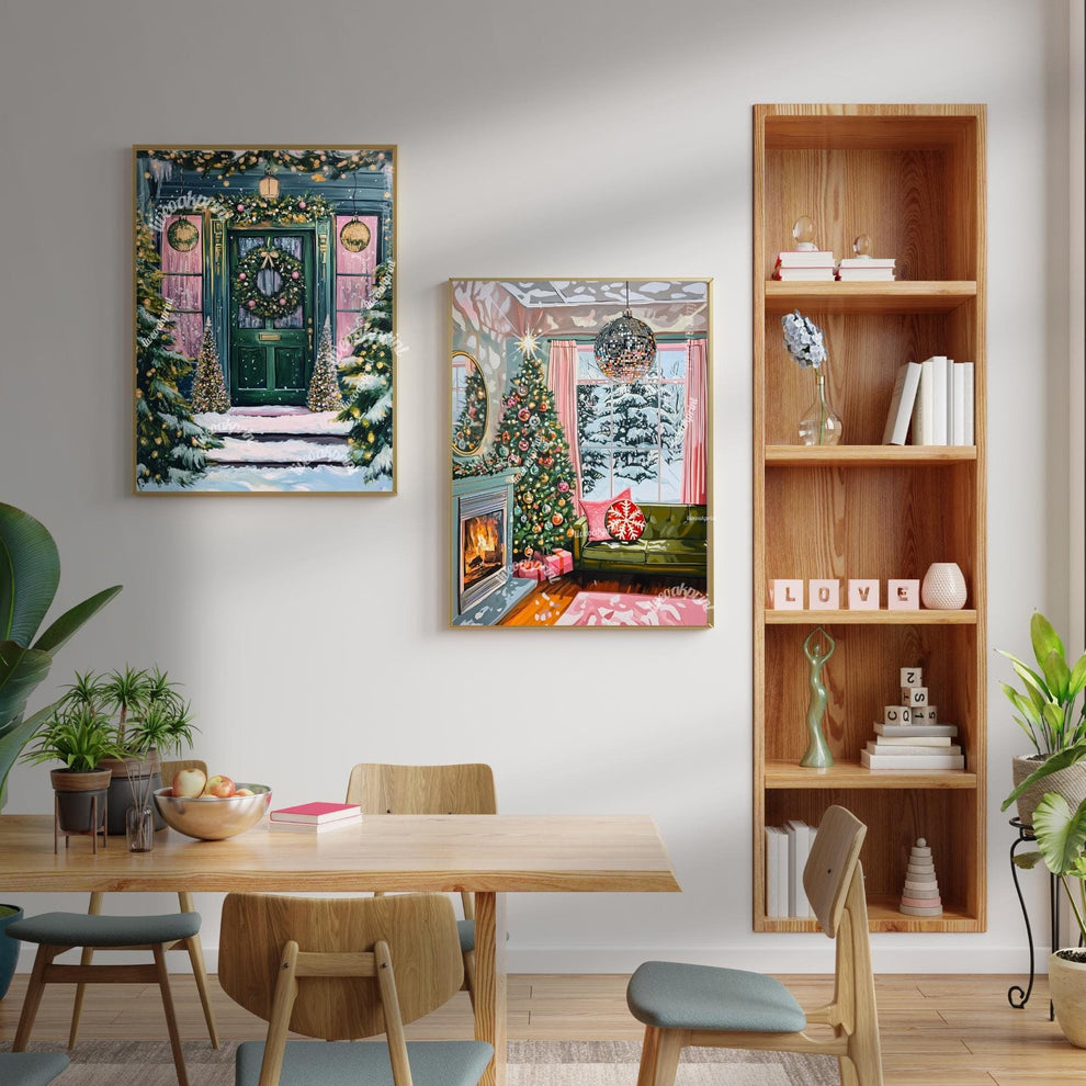 Cozy Christmas Doorstep - Christmas Art - Winter Scene - Cozy Christmas Decor - Hygge Wall Art - Hygge Decor - Vintage Christmas