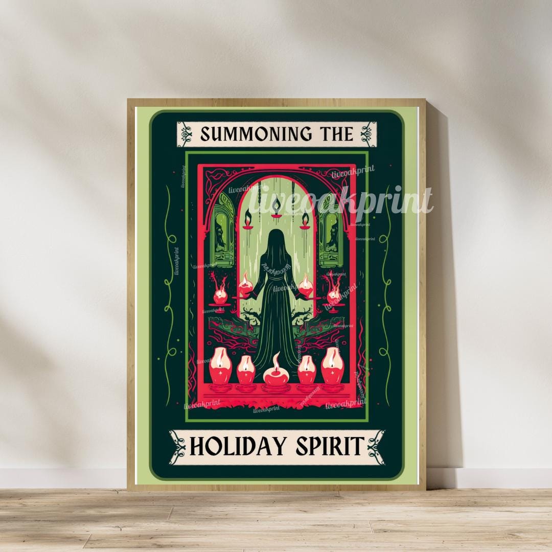 Set of Two Spooky Christmas Prints - Spooky Christmas Print Bundle - Season's Creepings and Summoning the Holiday Spirit