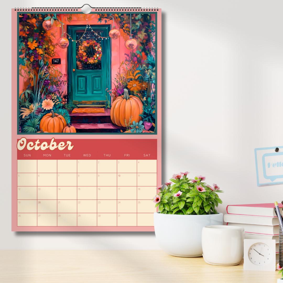 Dopamine Decor 2025 Wall Calendar – Bold, Colorful Art for Every Month | Vibrant Aesthetic Calendar