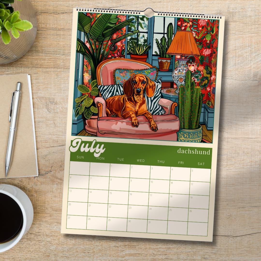 2025 Dogs Calendar | Monthly Dog Breed Calendar | Dog Wall Art | Dog Lover Gift | Pet Owner Gift | Animal Lover Gift