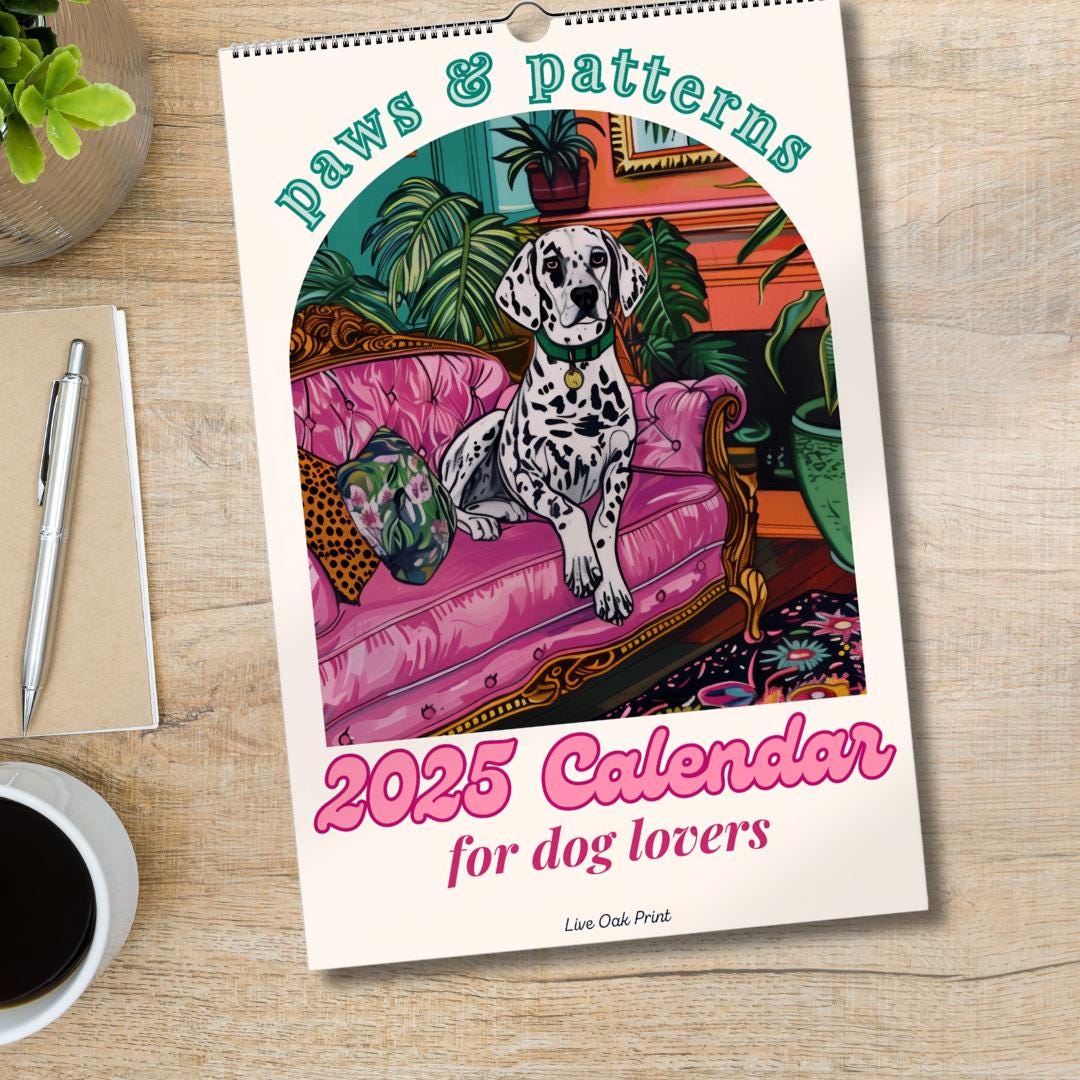 2025 Dogs Calendar | Monthly Dog Breed Calendar | Dog Wall Art | Dog Lover Gift | Pet Owner Gift | Animal Lover Gift