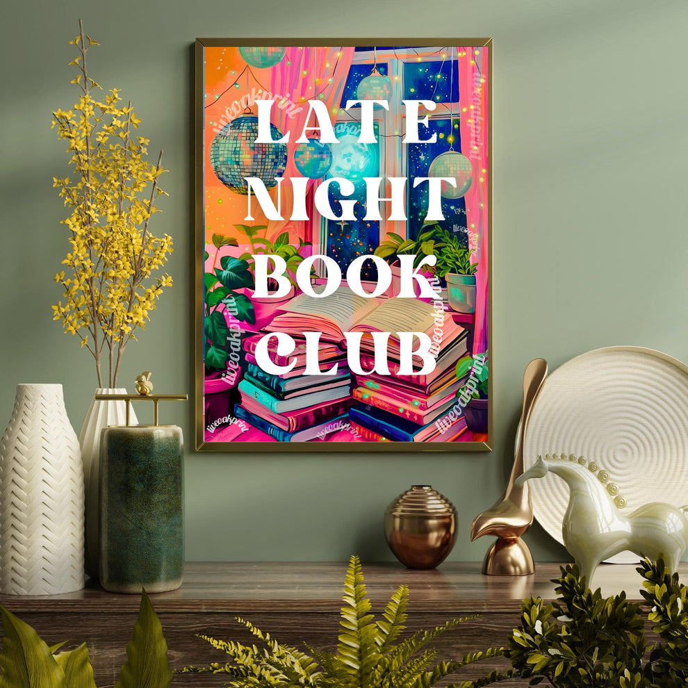 Late Night Book Club Sign