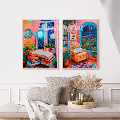 Set of Two Reading Prints