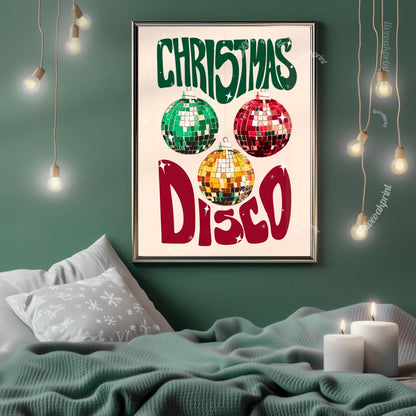 Christmas Disco - Disco Christmas Print - Disco Christmas Decor - Disco Print - Disco Home Decor