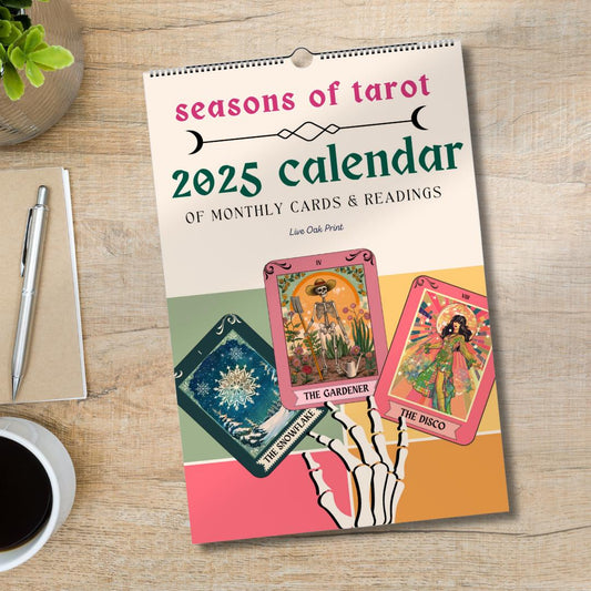 2025 Seasonal Tarot Card Calendar | Tarot Card Gift | Astrology Wall Art | Tarot Card Decor | Witchy Christmas Gift |