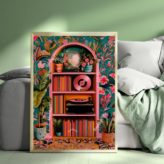 Disco Record Player Print
