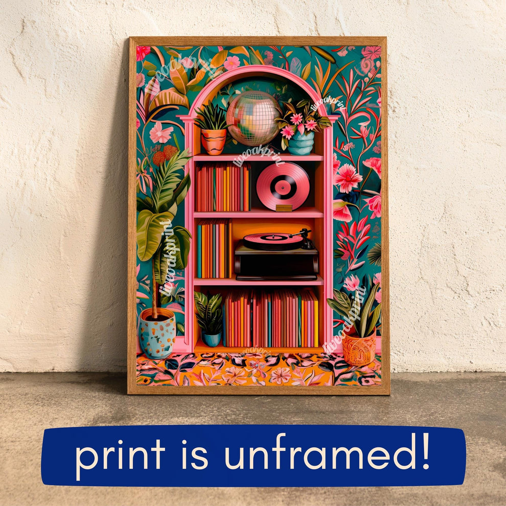 Disco Record Player Print