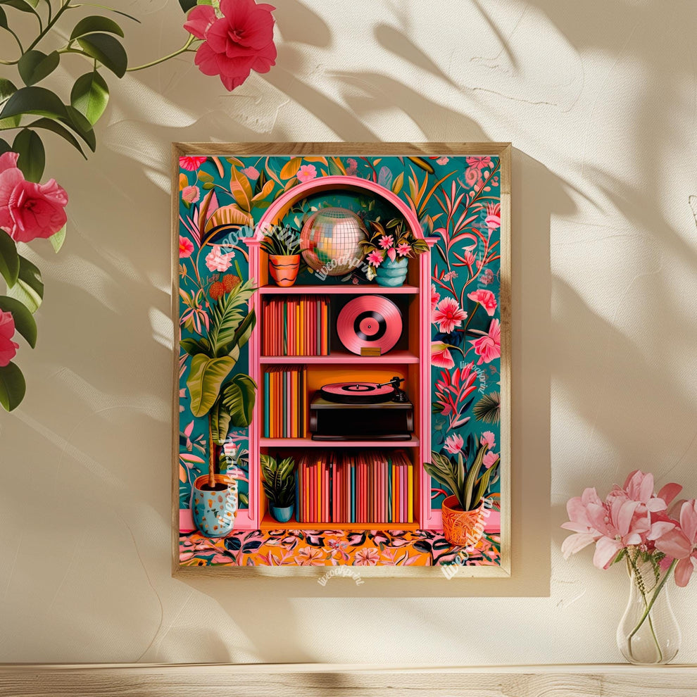 Disco Record Player Print