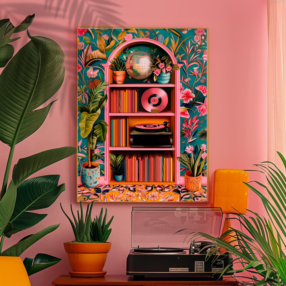 Disco Record Player Print