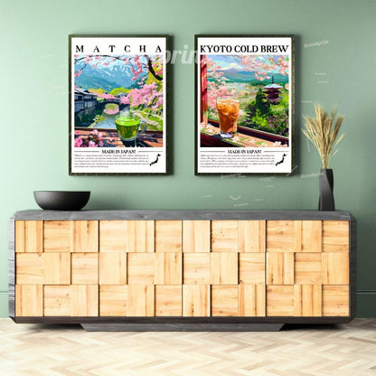 Matcha and Kyoto Cold Brew Art Print Set