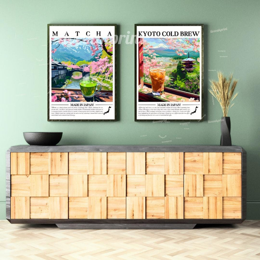 Matcha and Kyoto Cold Brew Art Print Set