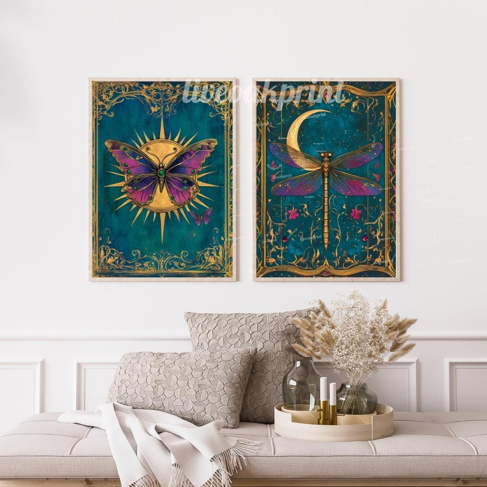 Dragonfly and Butterfly Wall Art Set